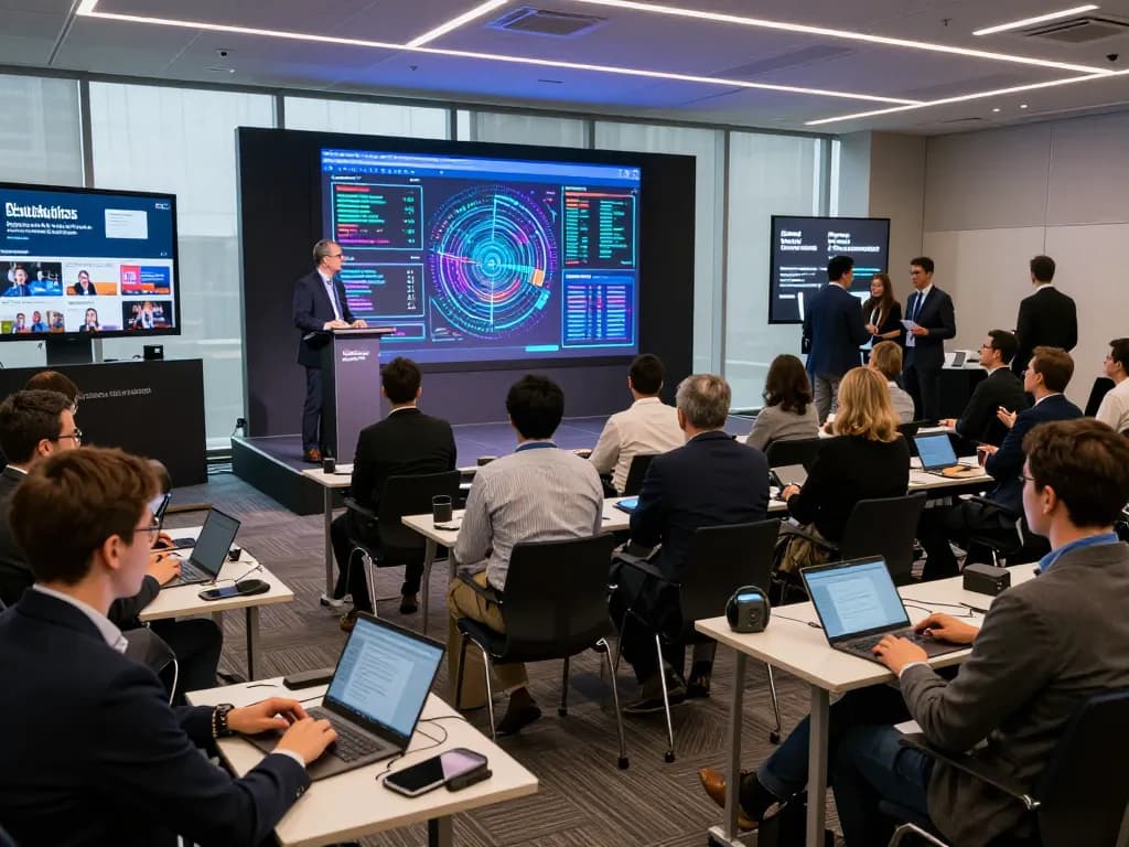 Audience engaged at an innovative technology conference discussing hbet advancements.