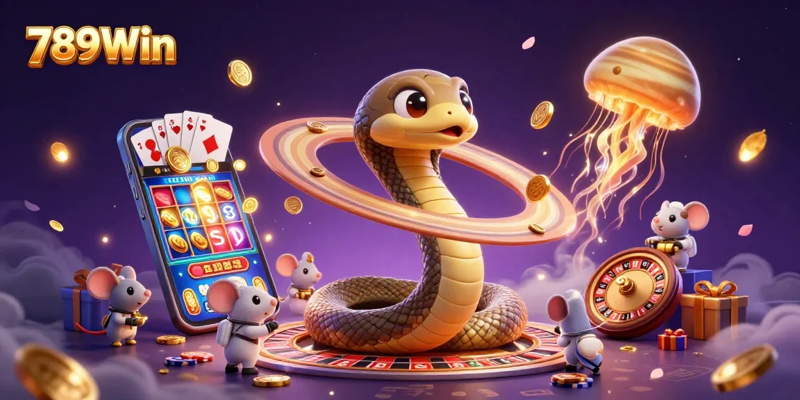 Engage in thrilling gaming at 789Win with a vibrant 3D casino scene showcasing exciting gameplay elements.
