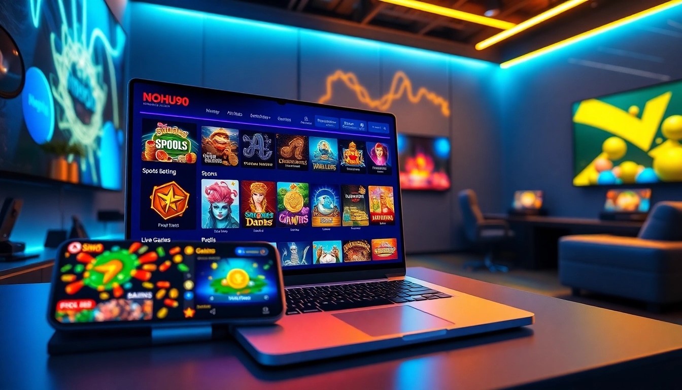 Experience the thrill of NOHU90 with engaging online gaming options in a modern setting.
