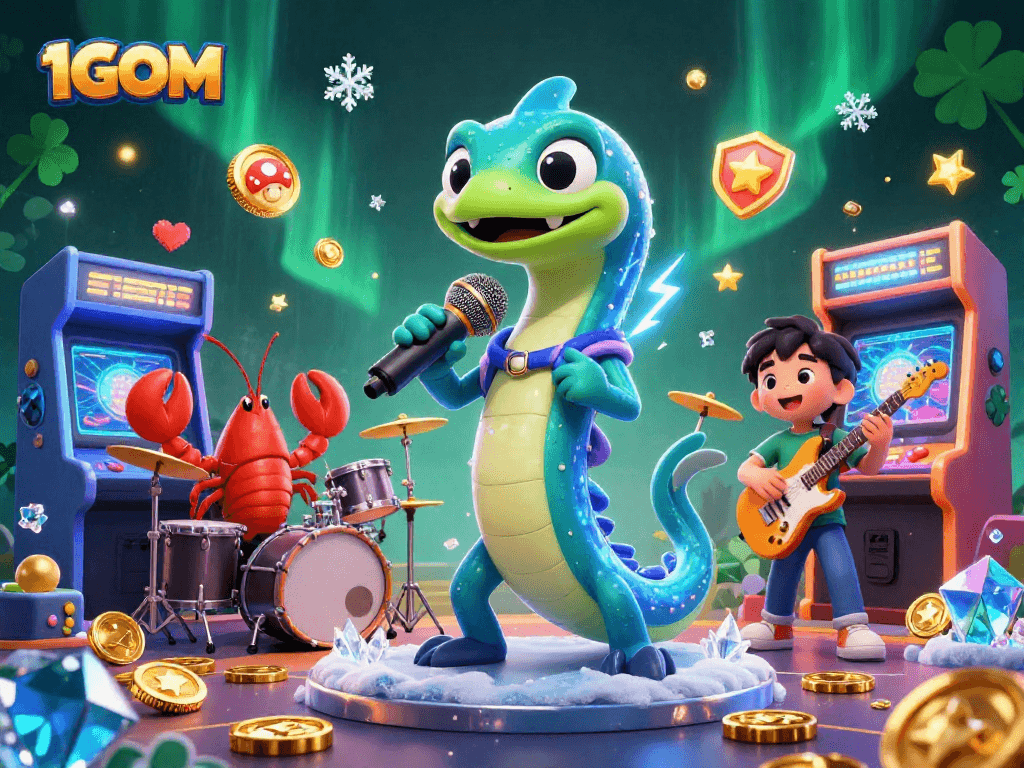 Engage in thrilling underwater casino fun with 1GOM, featuring vibrant characters and arcade gaming.