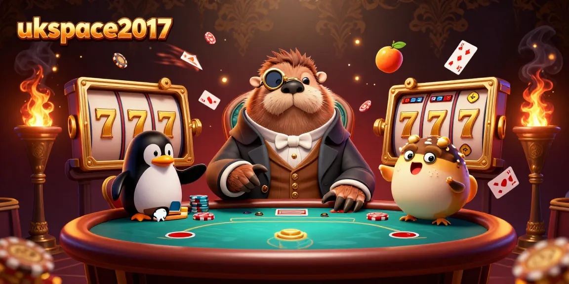 Join the fun with ukspace2017 at an underwater poker game featuring whimsical characters and slot elements.