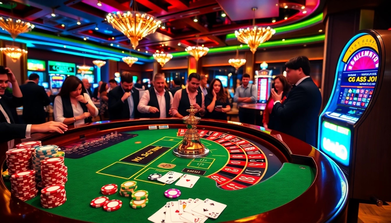 Experience excitement with a Free Transmission Check integrated into a glamorous casino scene.