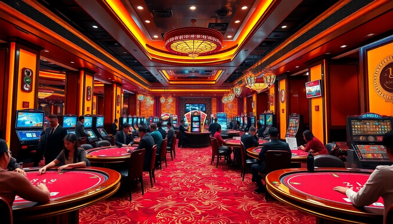 Exciting scene at MMOO casino showcasing players engaging in professional and thrilling gaming activities.