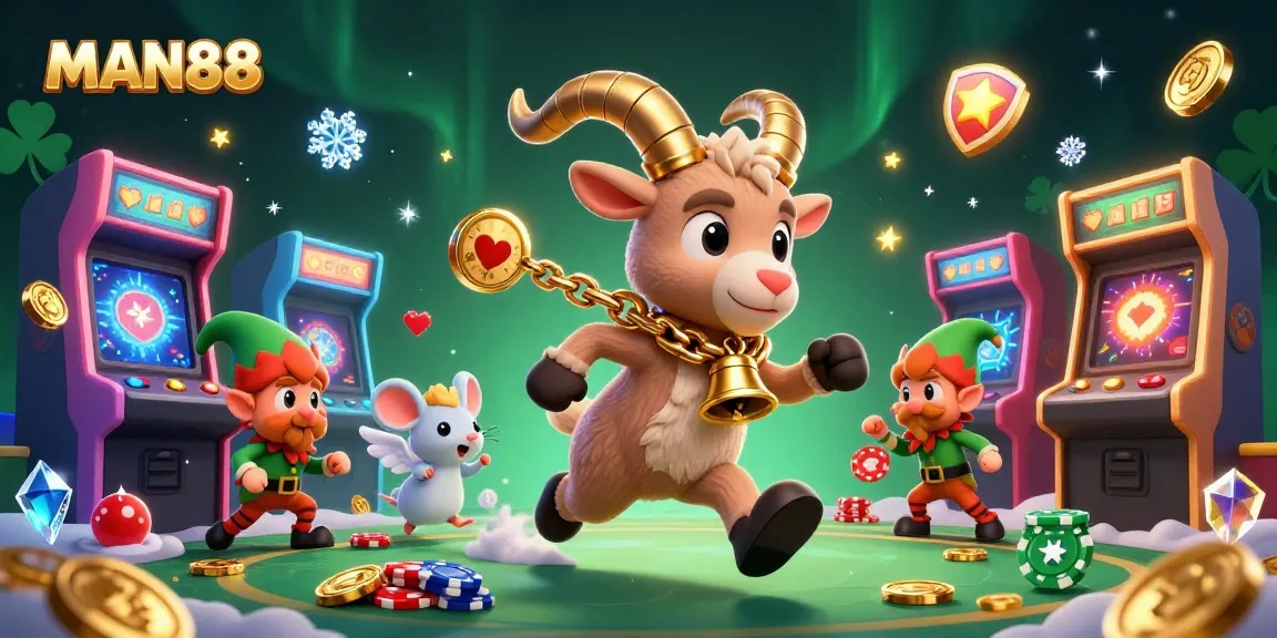 Experience the excitement at MAN88, where Krampus and festive characters bring casino fun!