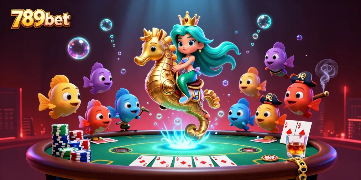 Experience thrilling casino adventures with 789bet's colorful characters and poker elements.