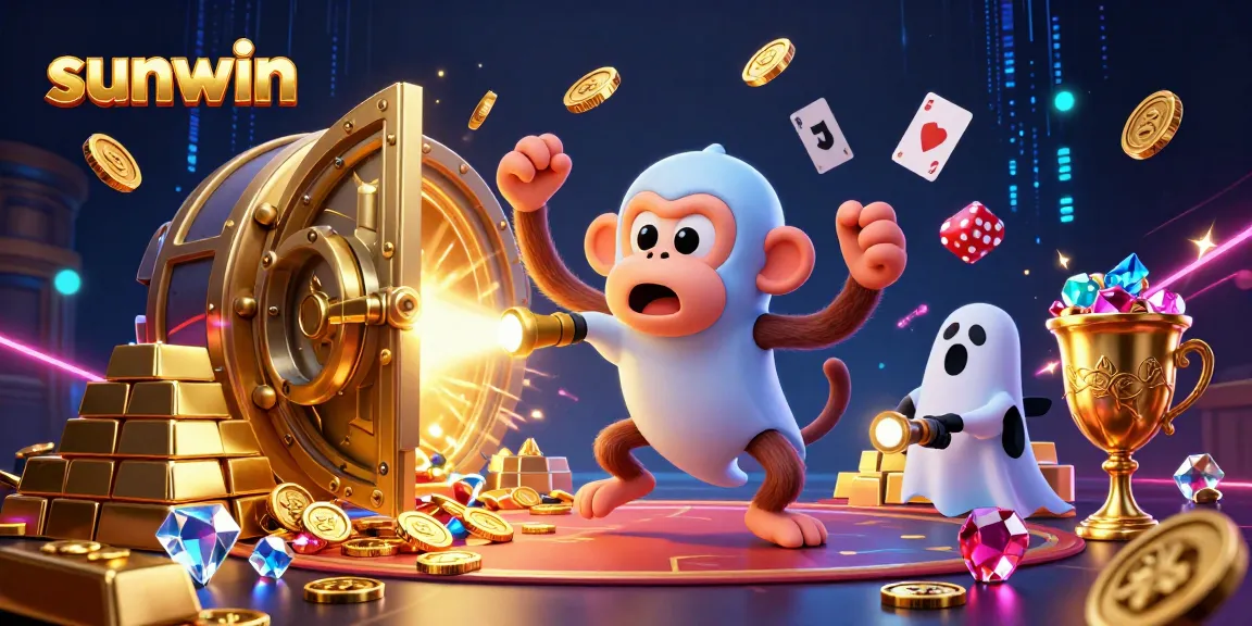 Experience thrilling action in the sunwin online casino with vibrant golden treasures and playful ghosts.