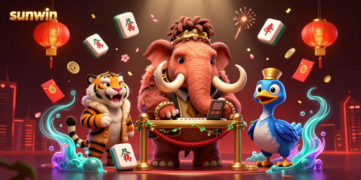 Experience thrilling action at sunwin casino with a bouncer, VIP, and a doorman in a vibrant digital scene.