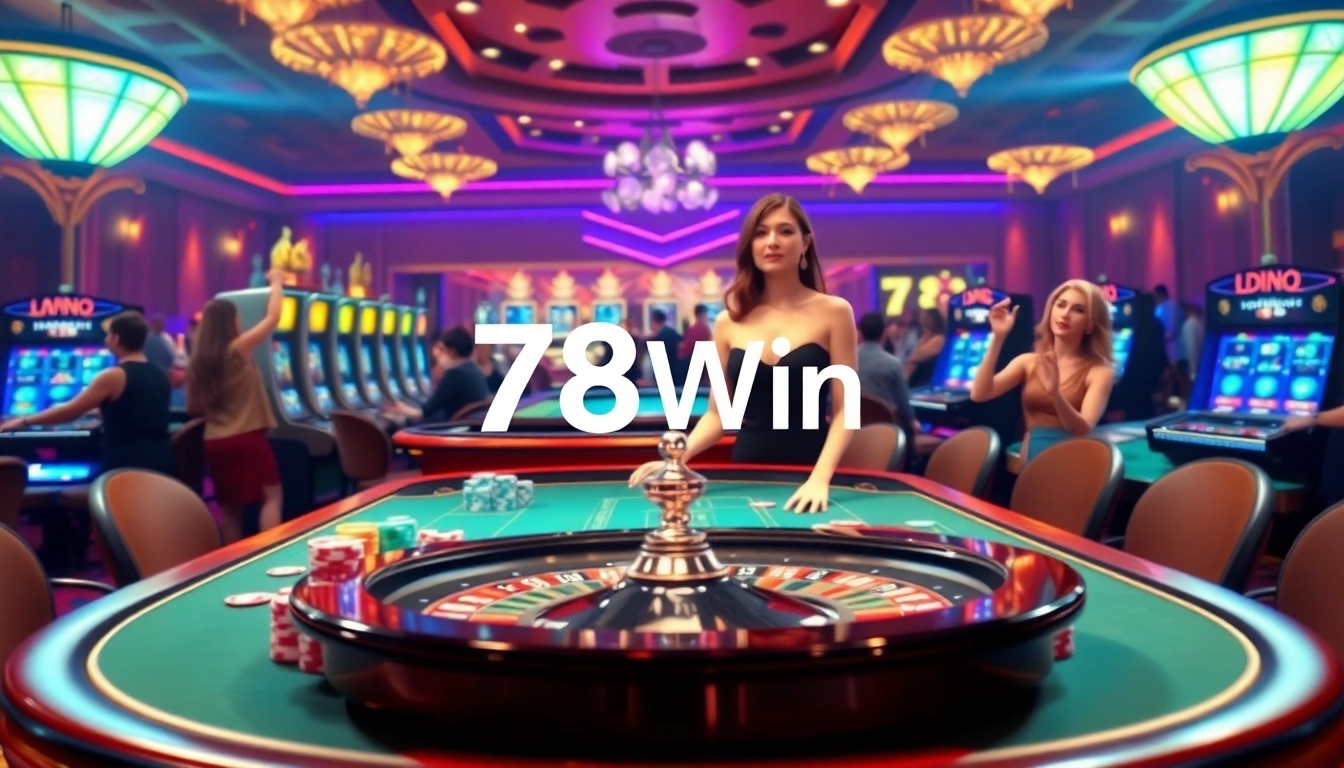 Engaged players participating in a thrilling game at 78Win casino with vibrant atmosphere.