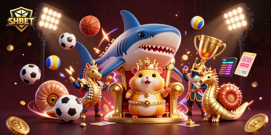 Win big with SHBET's vibrant online gaming under a majestic throne, showcasing immersive sports betting elements.