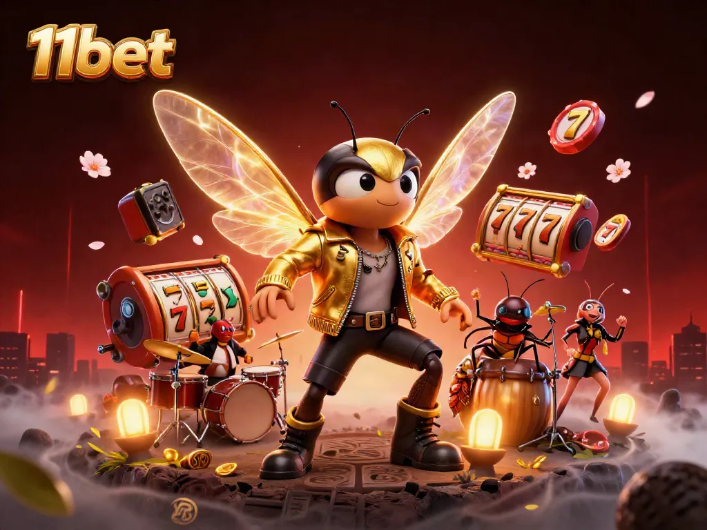Experience exhilarating wins with 11bet in a vibrant 3D casino scene featuring dynamic animations and colorful elements.