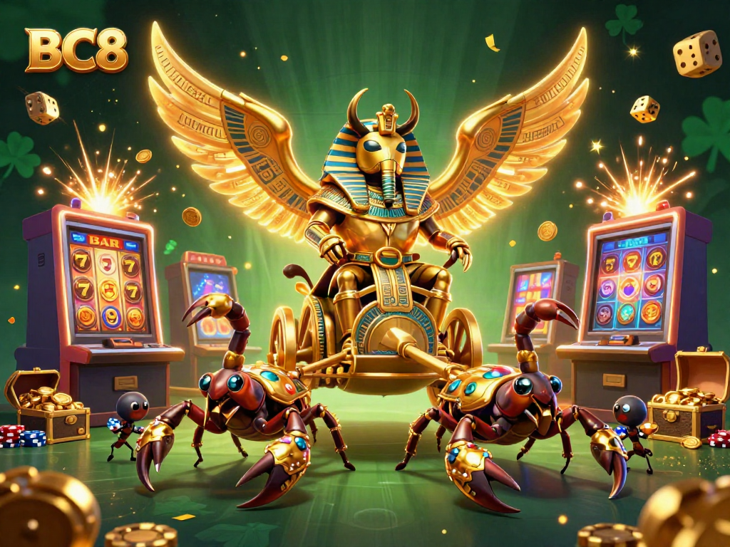 Experience the excitement of BC8 gaming with a vibrant 3D casino scene, featuring thrilling elements and action.