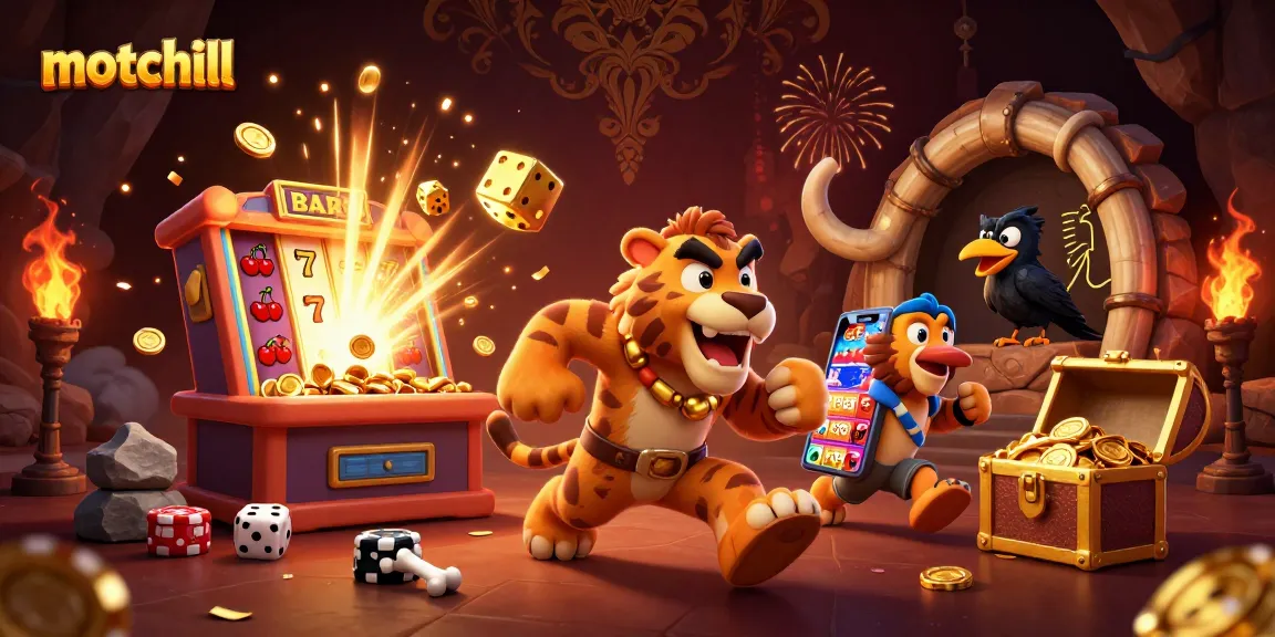 Experience thrilling moments at motchill while enjoying vibrant casino activities in a dynamic 3D scene.