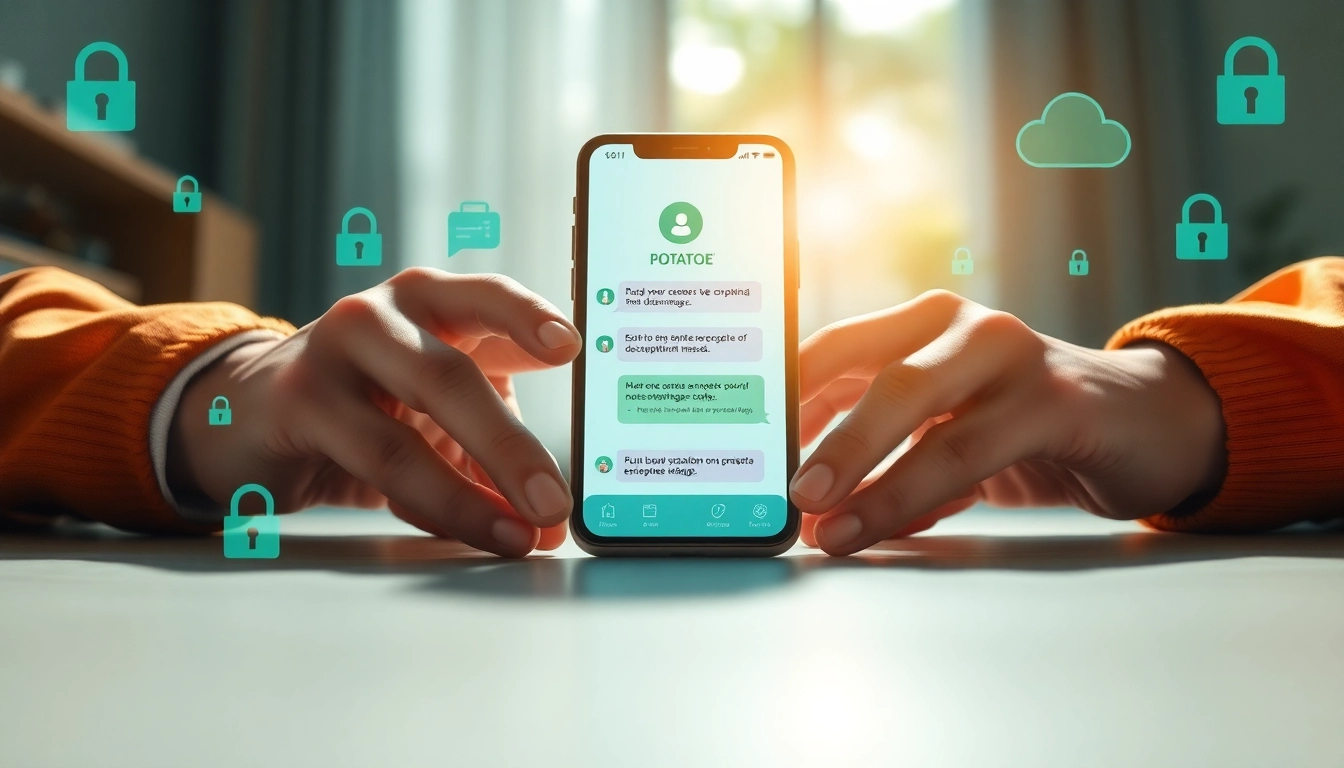 Potato下载 app interface showcasing security features and user interaction in a trustworthy setting.