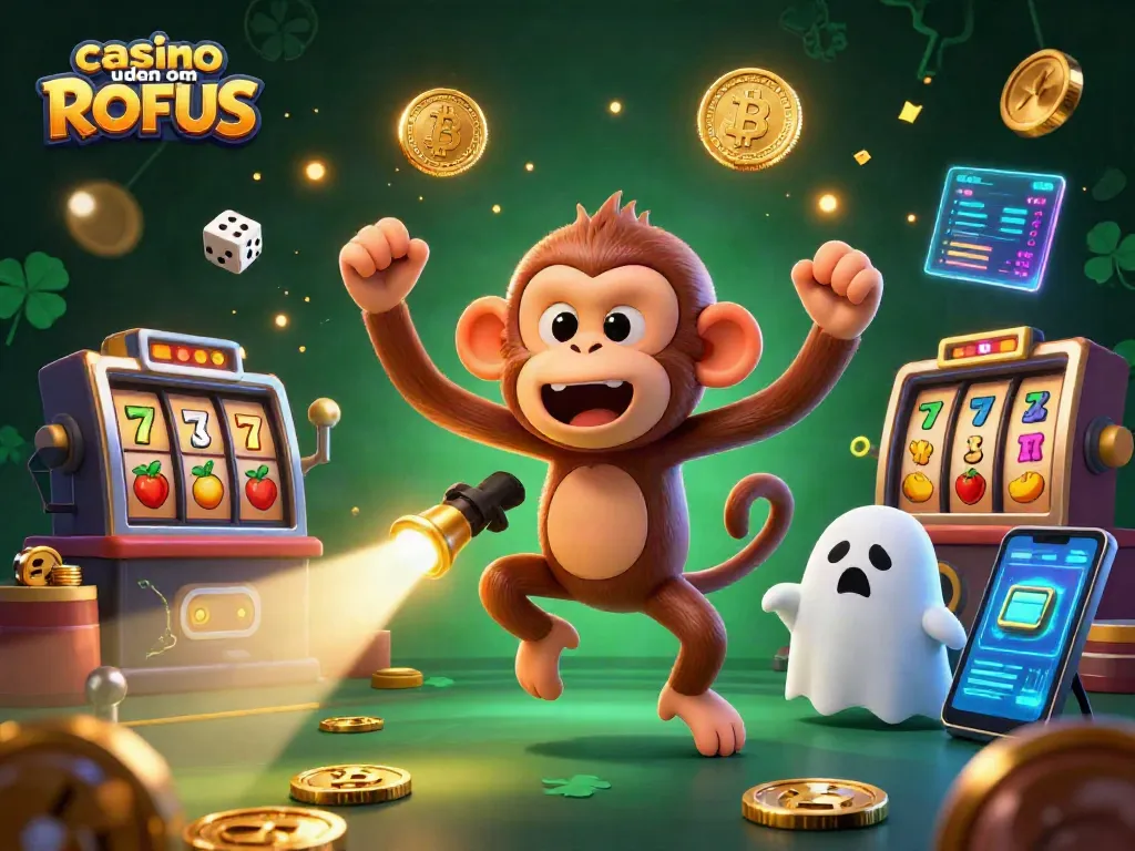 Join the excitement at casino uden om ROFUS with this vibrant illustration of a spooky casino experience.