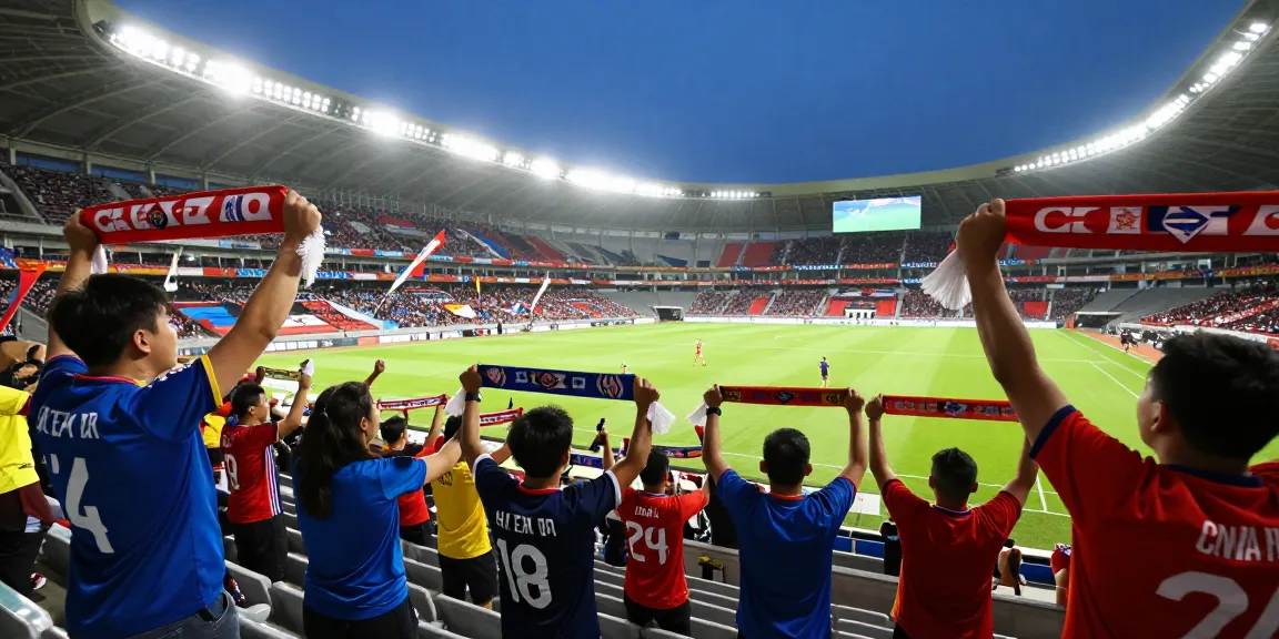 Excited soccer fans at Socolive, cheering during a live match.