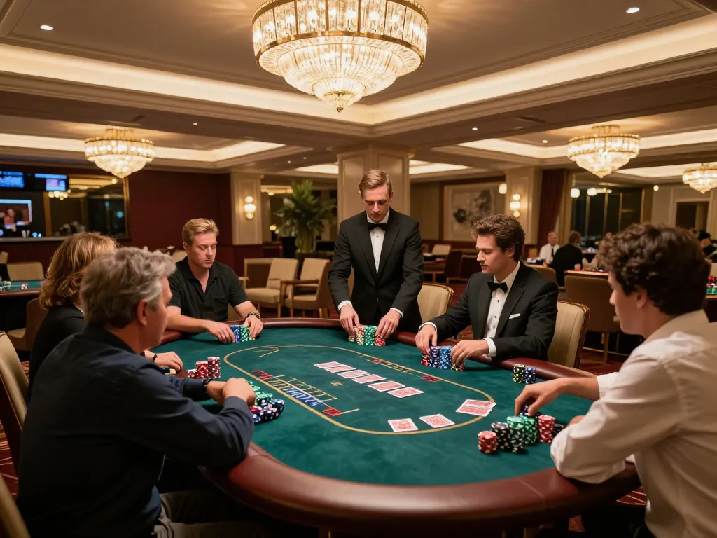 Playing poker in a luxurious VIP area at 789Club casino, showcasing excitement and strategy.