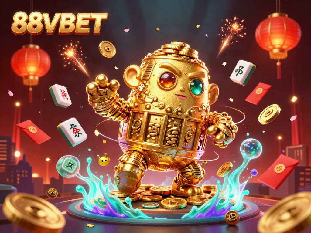 Experience the vibrant casino magic of 88VBET with golden golem characters and dynamic elements.