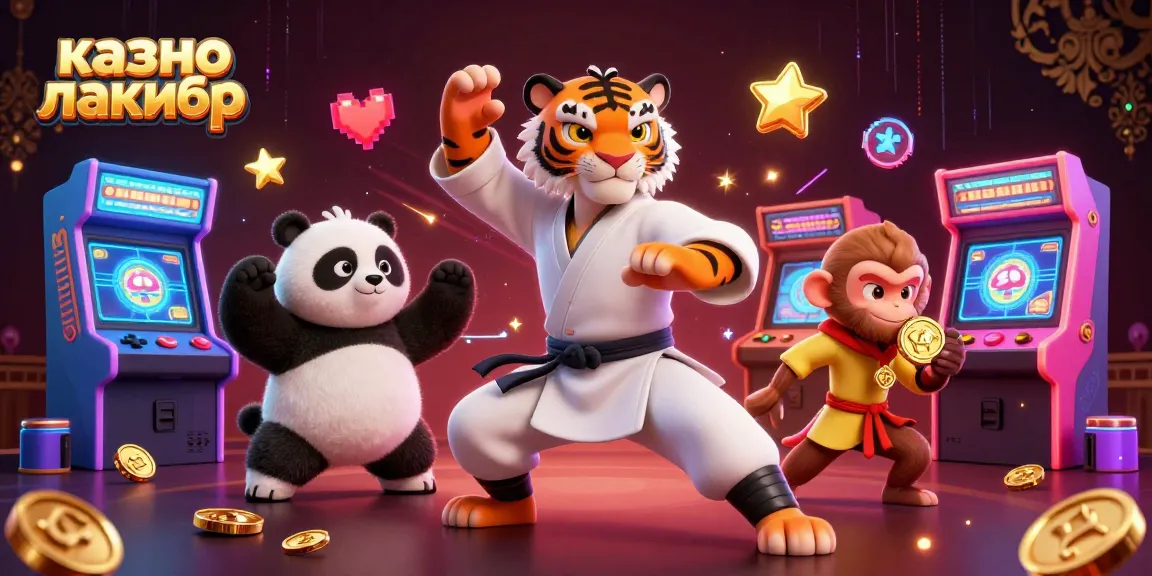 Experience thrilling gameplay at казино лакибир with 3D characters amidst vibrant casino scenes.