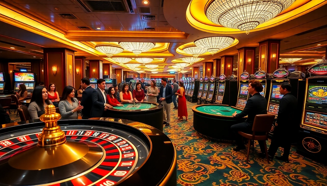 Experience thrilling gameplay at 78Win with vibrant casino visuals showcasing professional gamblers and dynamic gaming tables.