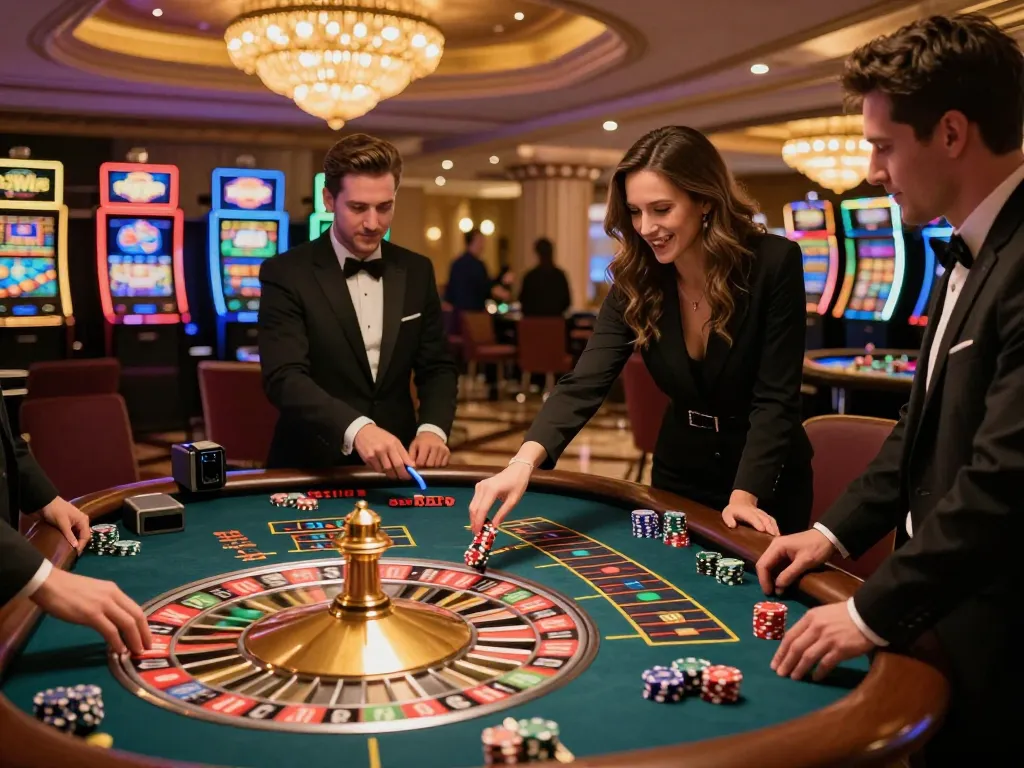 Players engage thrillingly at 23Win roulette table, enhancing the excitement of casino gaming.