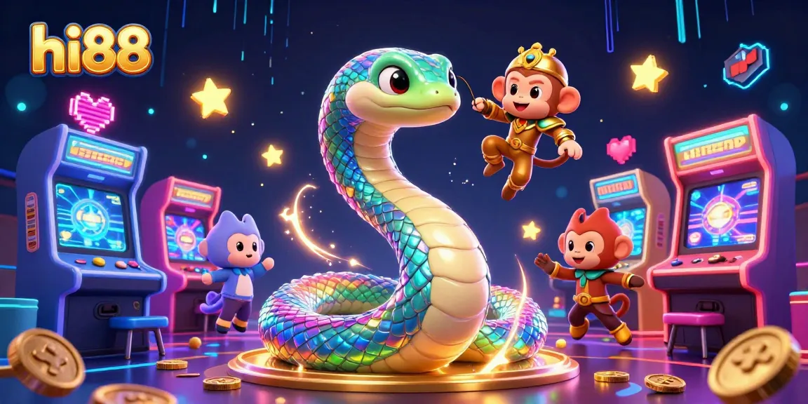 Engage with hi88's thrilling gaming adventure featuring vibrant cartoon gaming elements and a magical atmosphere.