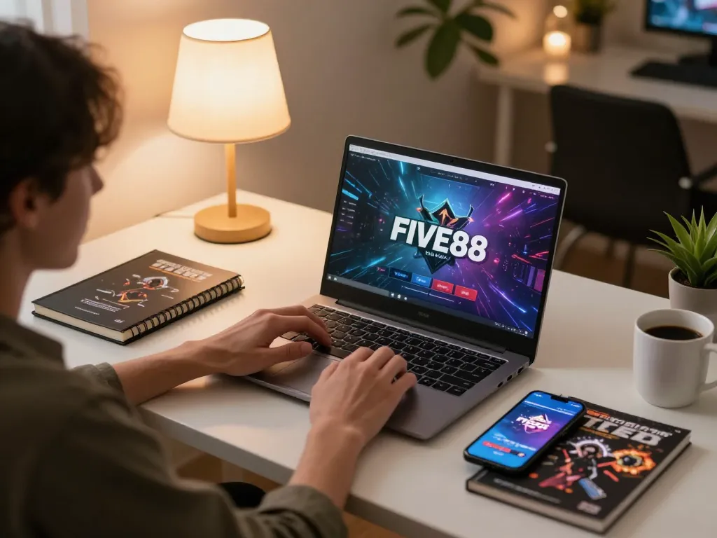 Engage in thrilling gameplay at FIVE88 with a cozy online gaming setup