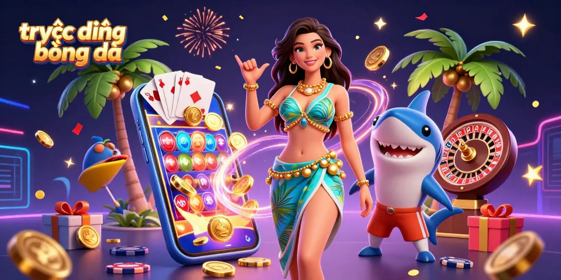 Watch trực tiếp bóng đá while enjoying thrilling casino elements in this festive online gaming scene.
