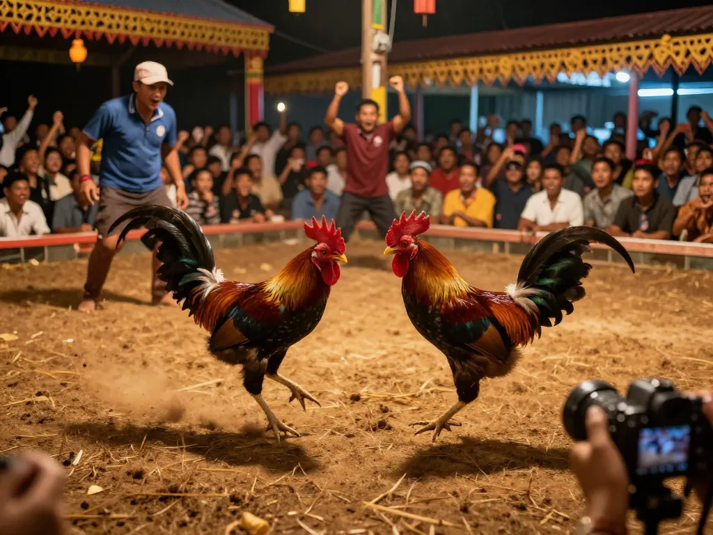 Experience the thrill of coi trực tiếp đá gà while witnessing intense battles between roosters in a vibrant arena setting.