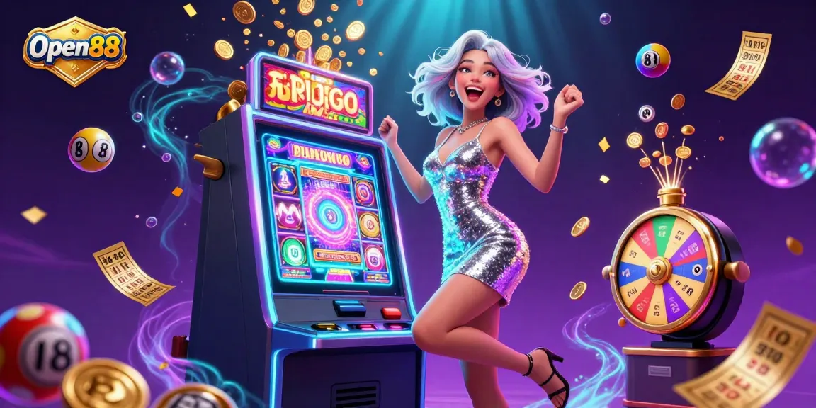 Experience the thrill at Open88 with vibrant lottery excitement and a dazzling jackpot celebration.