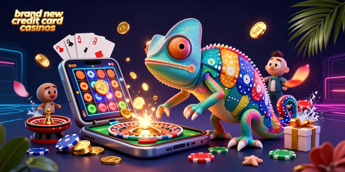 Engaging illustration of brand new credit card casinos showcasing colorful slot games and vibrant casino elements.