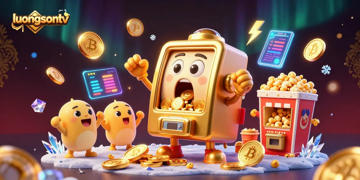 Experience jackpots and excitement with luongsontv golden slot machines in an animated casino scene.