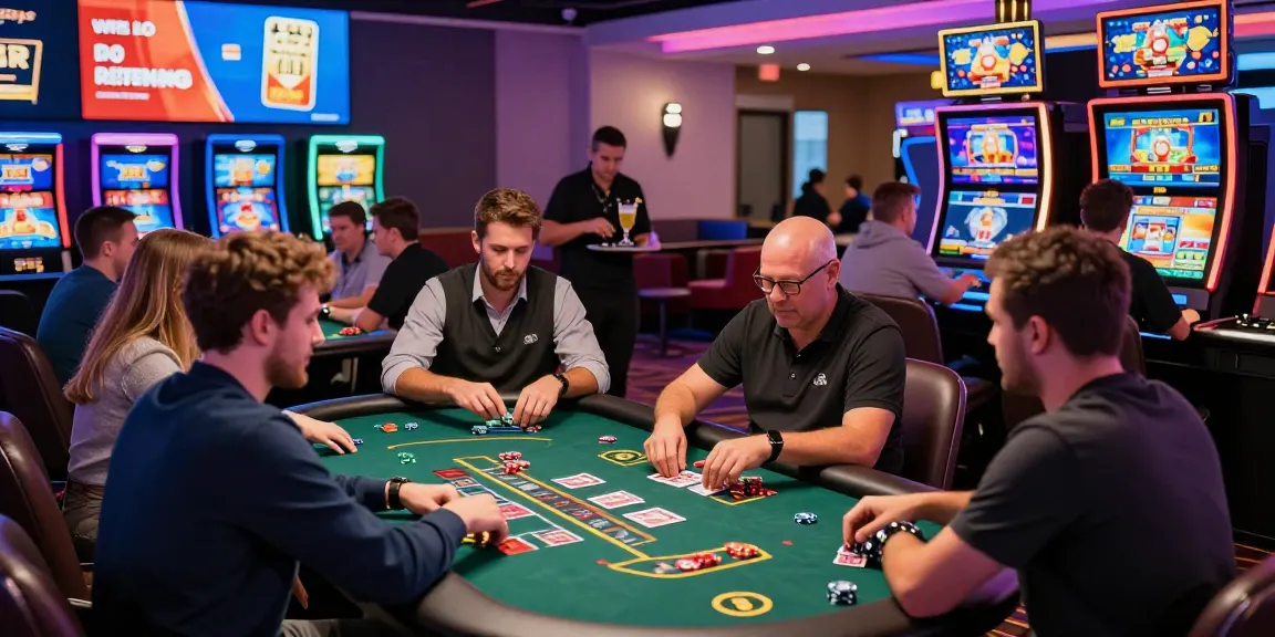 Exciting gameplay at online casinos that accept credit cards with players engaged in live dealer and slot machines.